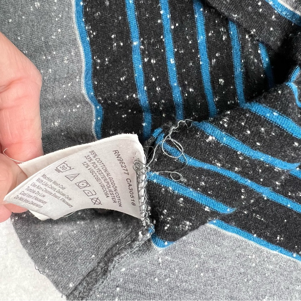 Vans Men's Gray and Blue Striped Hoodie - Picture 8 of 11